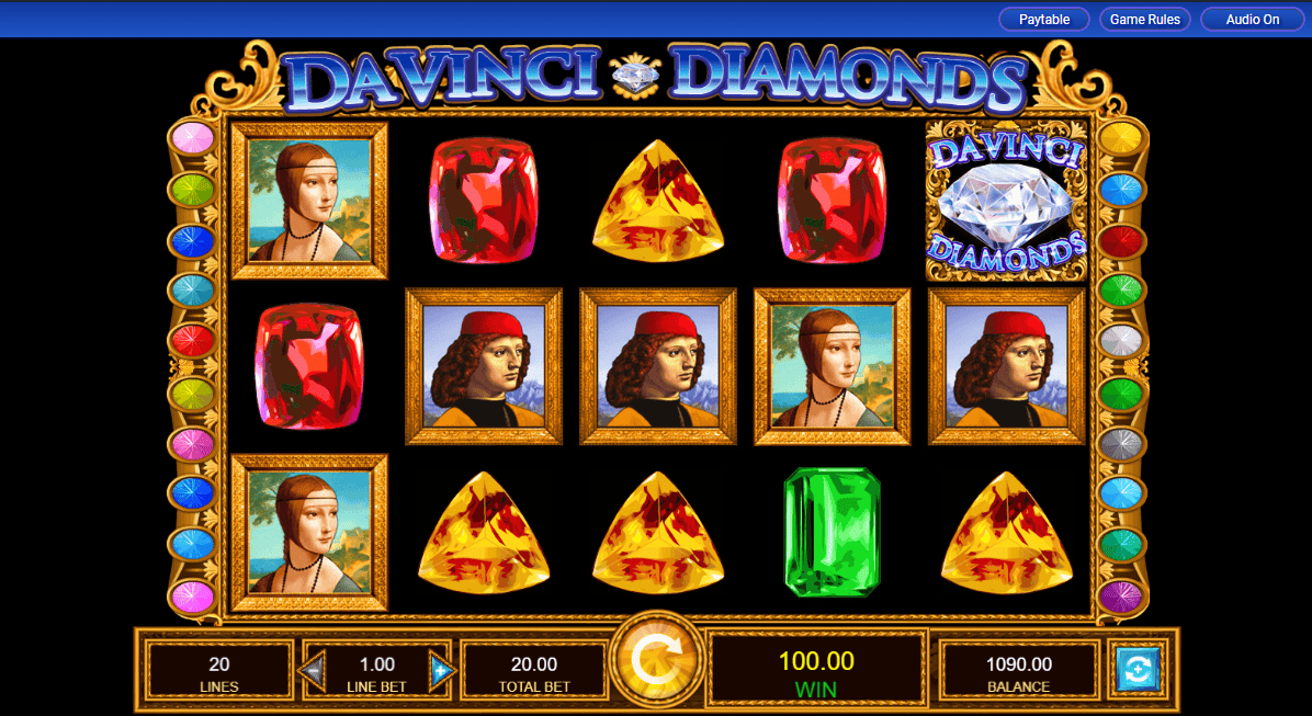 Da Vinci Diamonds Slot Gameplay 2