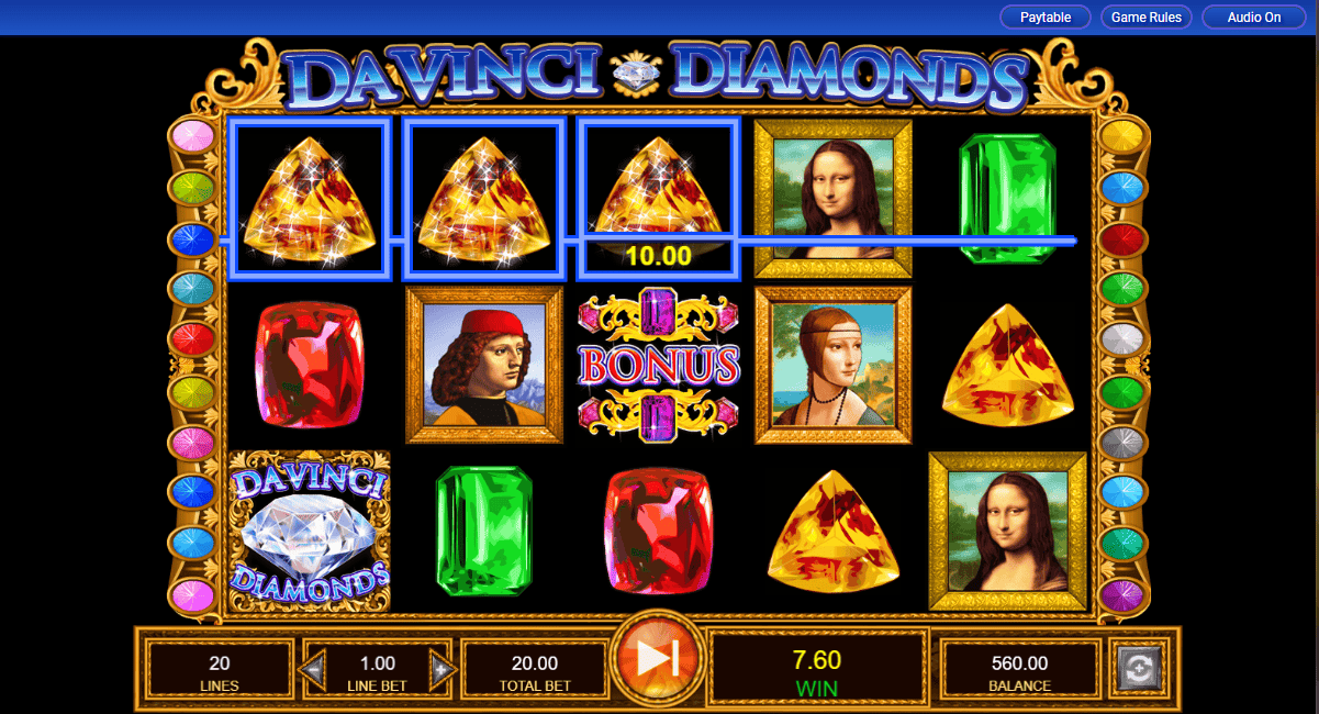 Da Vinci Diamonds Online Slot Gameplay 1