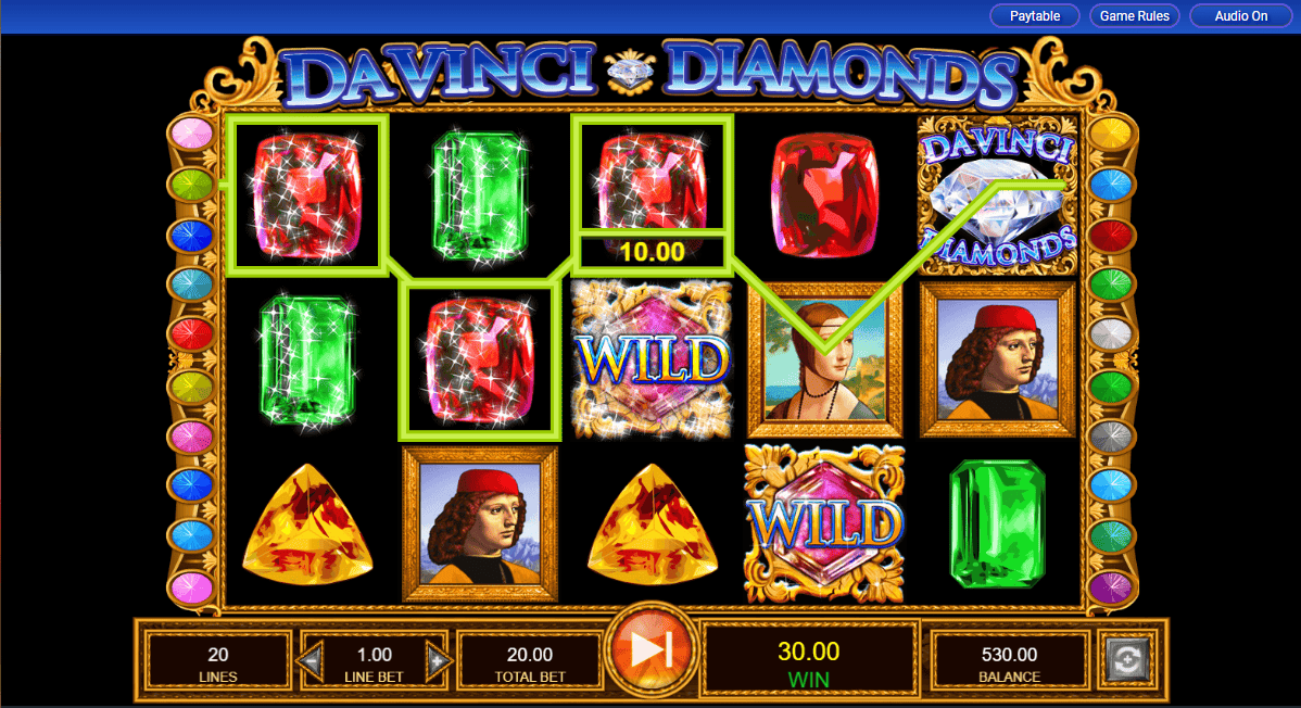 Da Vinci Diamonds Online Slot Gameplay 2